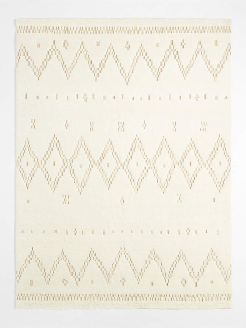 The BERBER textured Wool-Blend Hand-Knotted Area Rug