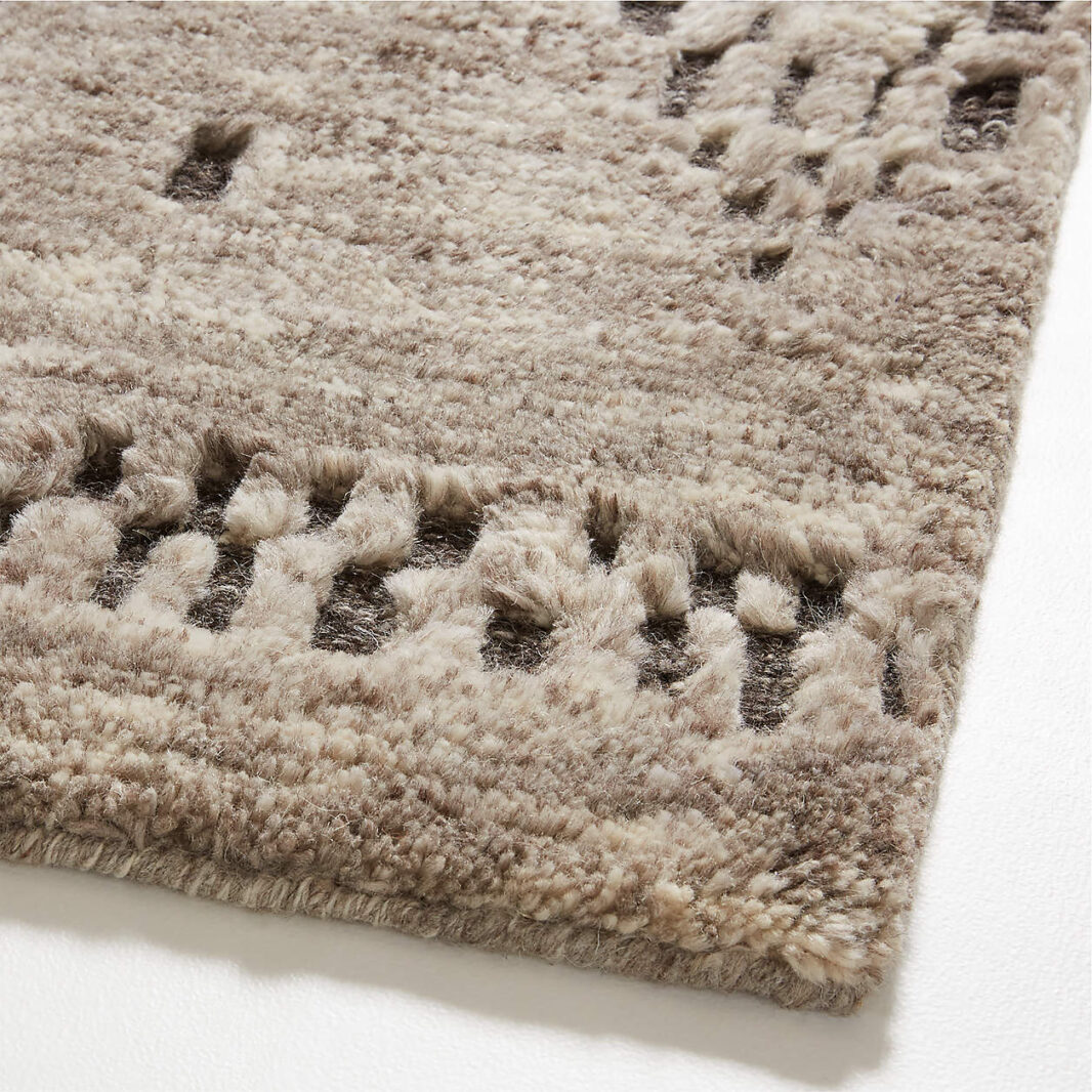The BERBER textured Wool-Blend Hand-Knotted Area Rug