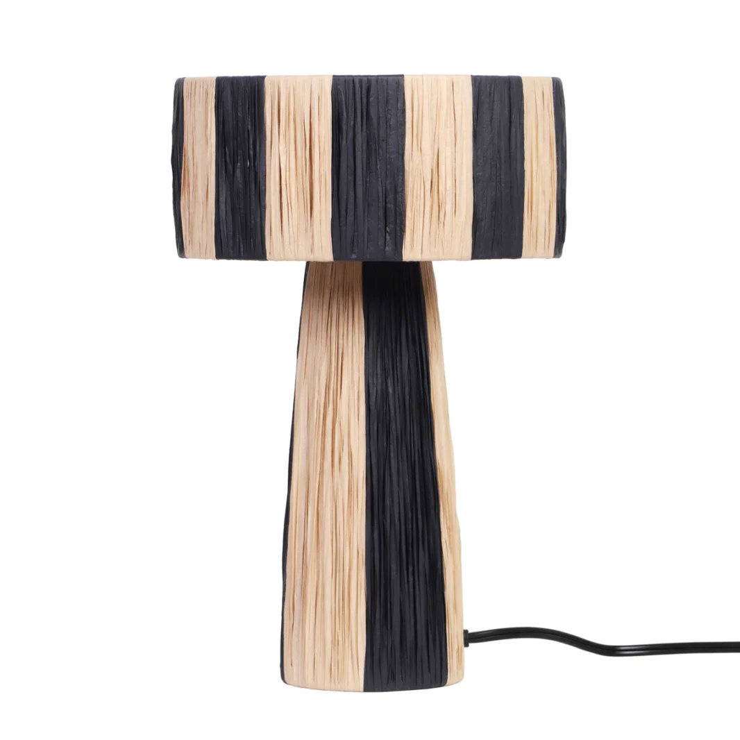 The HADA Black&Beige natural raffia table - Floor lamp
