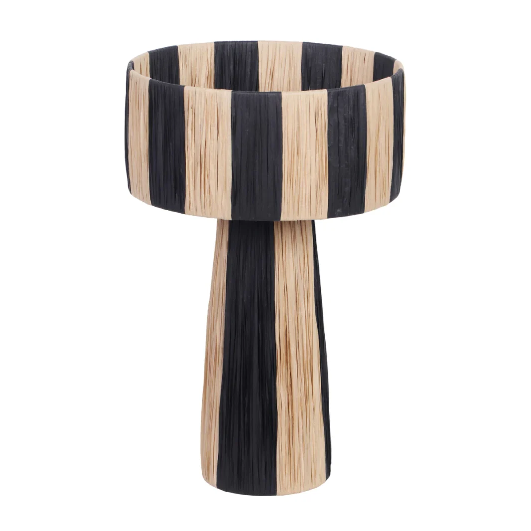 The HADA Black&Beige natural raffia table - Floor lamp