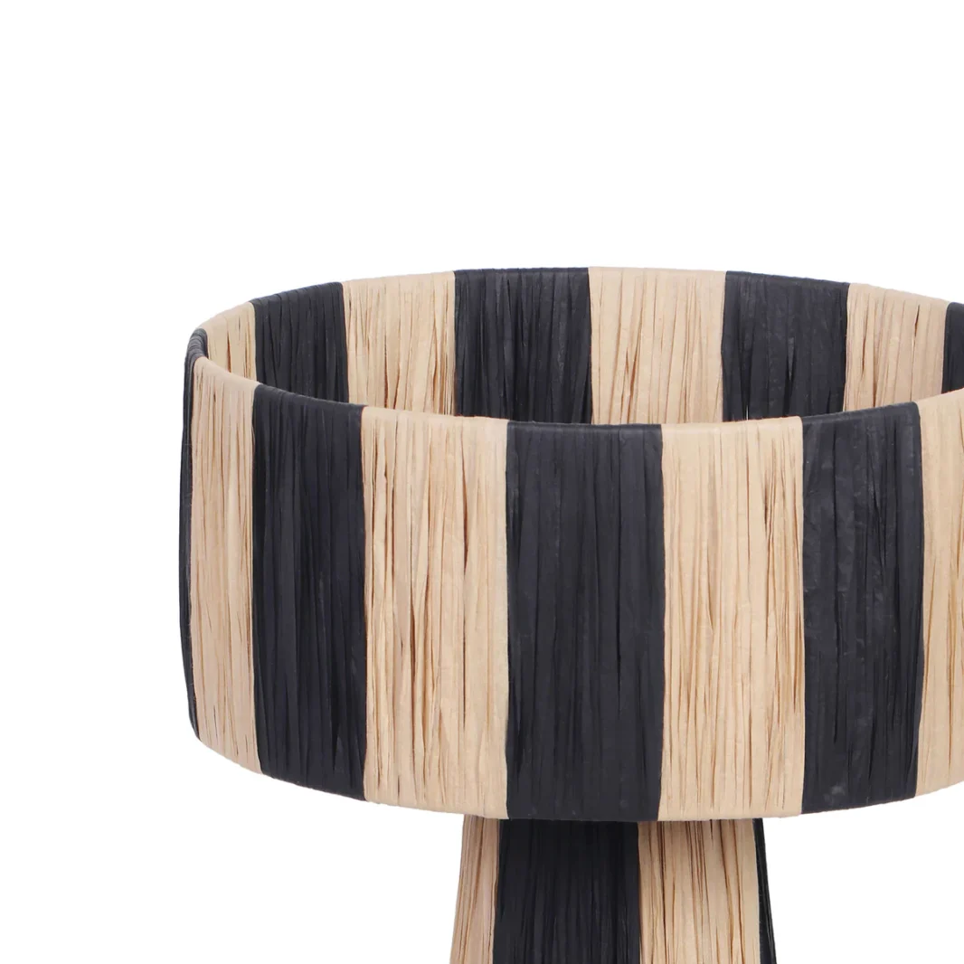 The HADA Black&Beige natural raffia table - Floor lamp